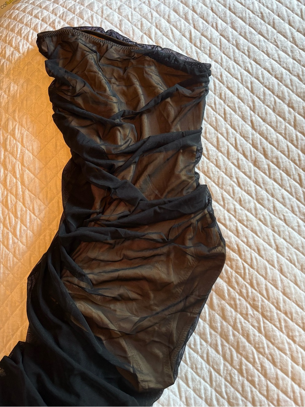 Norma Kamali - Diana Gown - One Shoulder Ruched Sheer Midi Dress - Picture 5 of 8